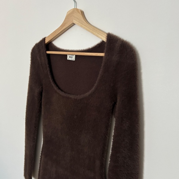 Aritizia Longsleeve Fur Mini Dress - Picture 2 of 3